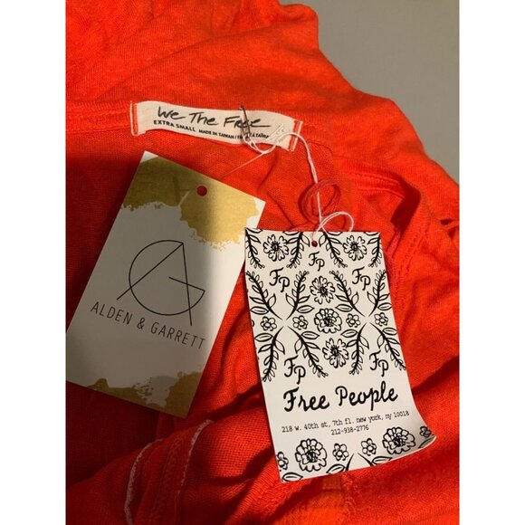 We The Free Orange "Love Star Tee" Ruffle Front Shirt, Size XS, NWT! - Picture 7 of 7